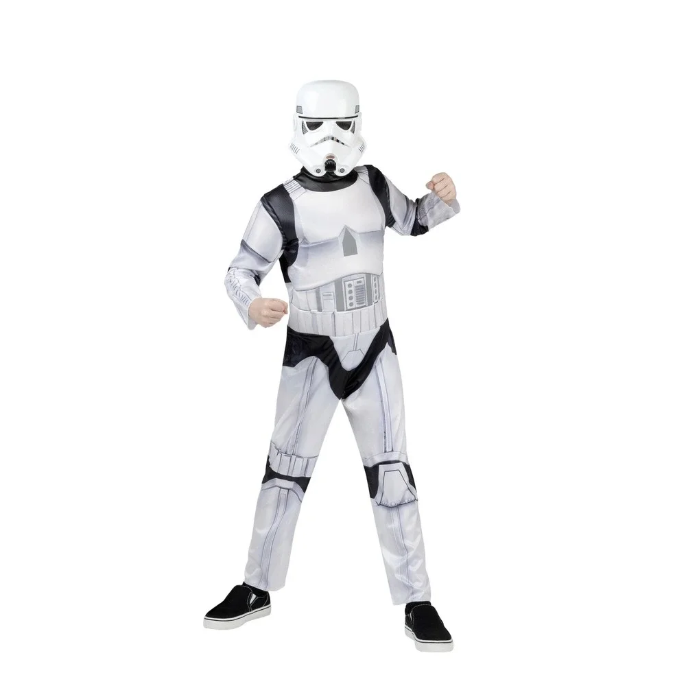 Star Wars Stormtrooper Costume Boys Size Large 10/12 Jumpsuit Mask Jazwares NIB